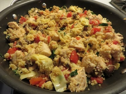 Chicken Basil Coucous With Artichokes Recipe