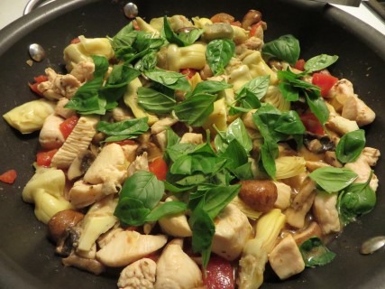 Chicken Basil Couscous With Artichokes Recipe